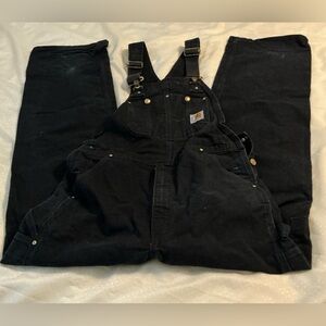 Carhartt Black Bib Overalls R01 BLK 36 x 34(actual36x33)